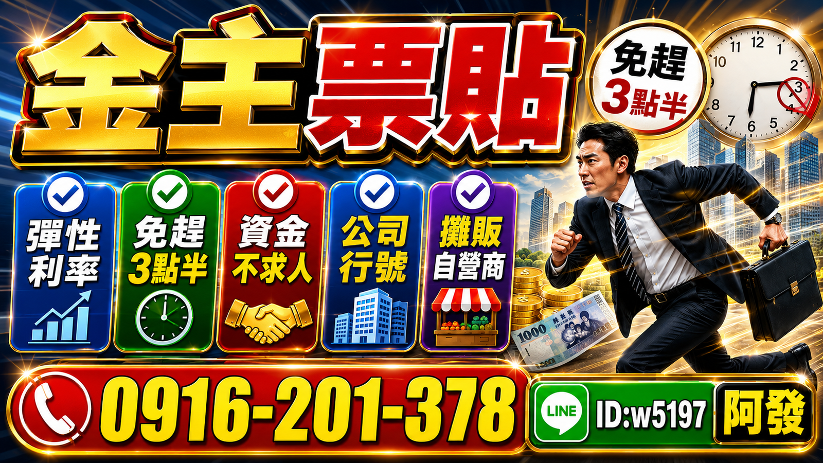 資金週轉｜1-30萬免擔保・當天過件
