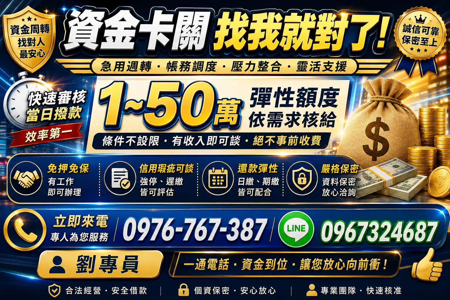 資金卡關找對人｜1-50萬彈性週轉方案