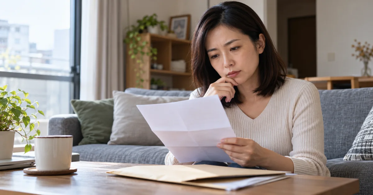 女子在家查看個人信用報告中的查詢紀錄