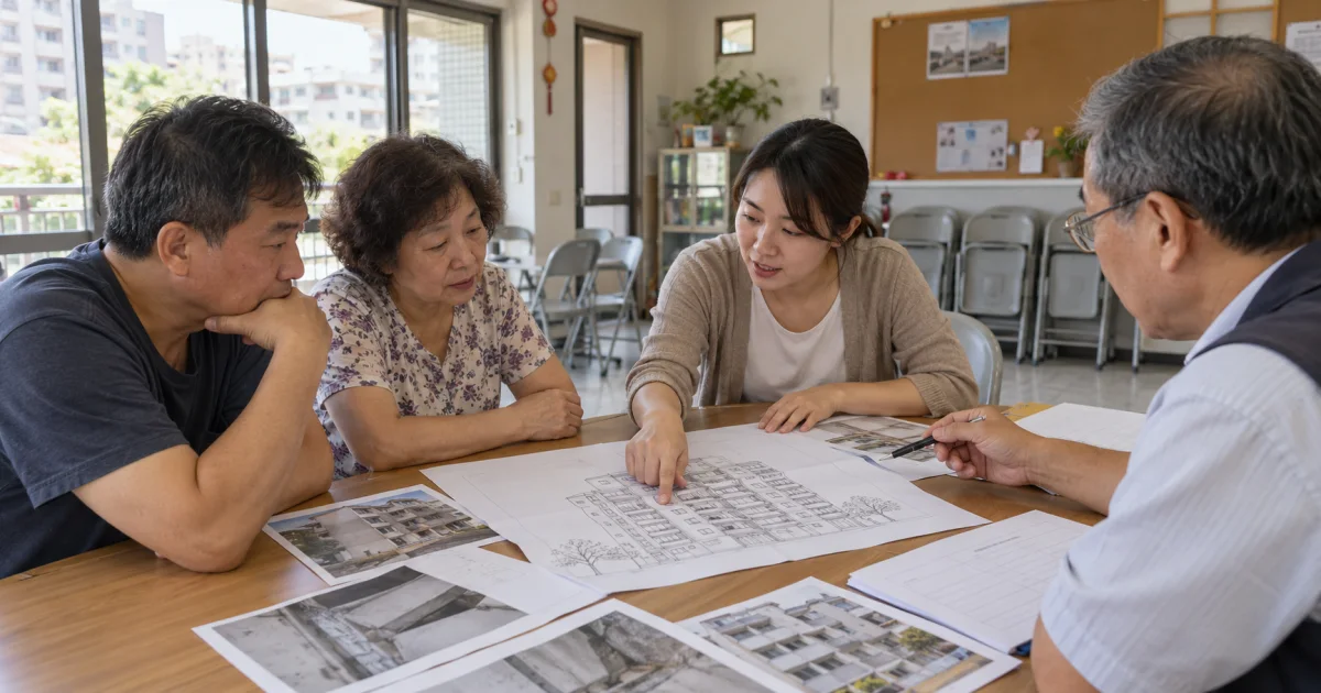 高雄公寓住戶與管委會討論漏水修繕