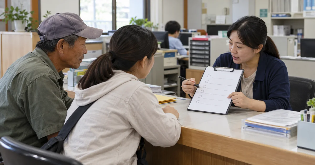 農民向地方農政窗口確認災損申報文件