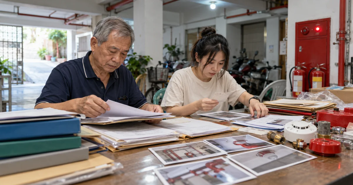 社區委員整理修繕收據與申請資料