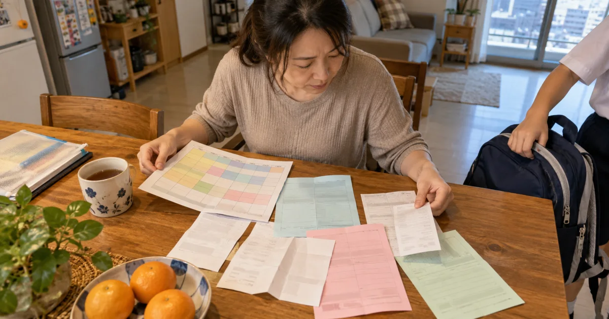 家長核對補習班原課表與剩餘課程