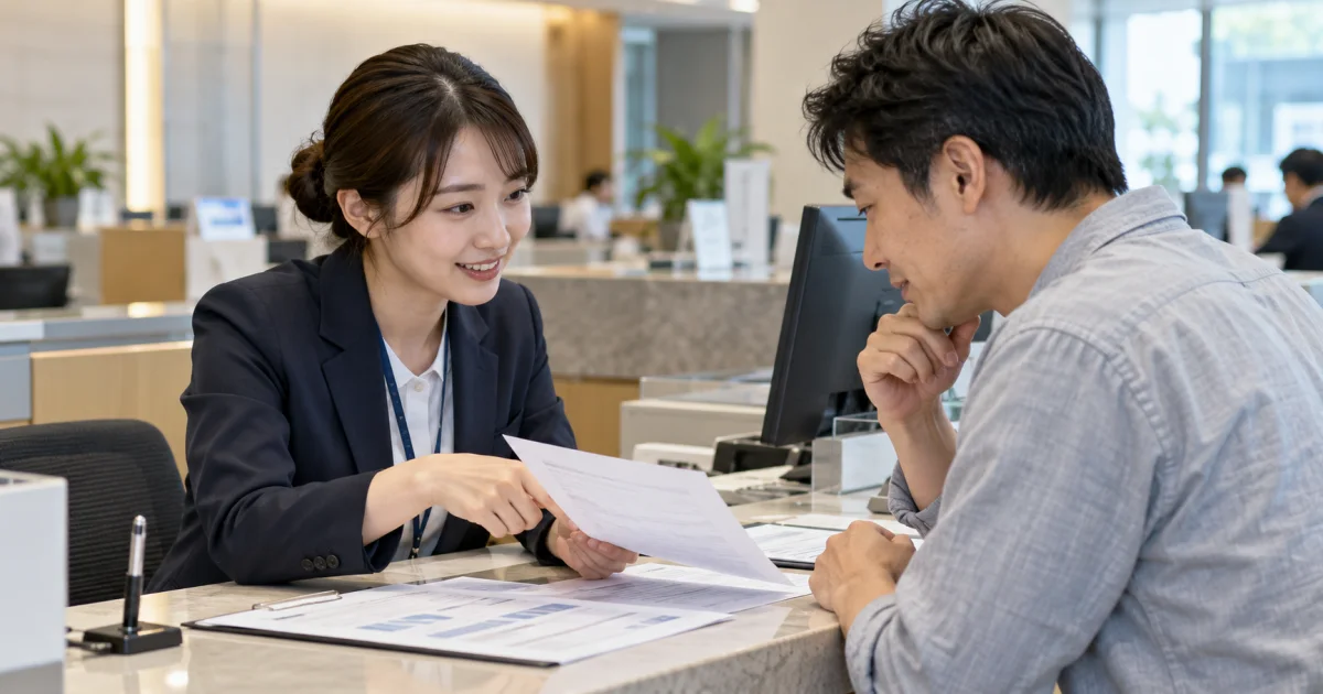 全台情境：銀行服務窗口提供紙本說明