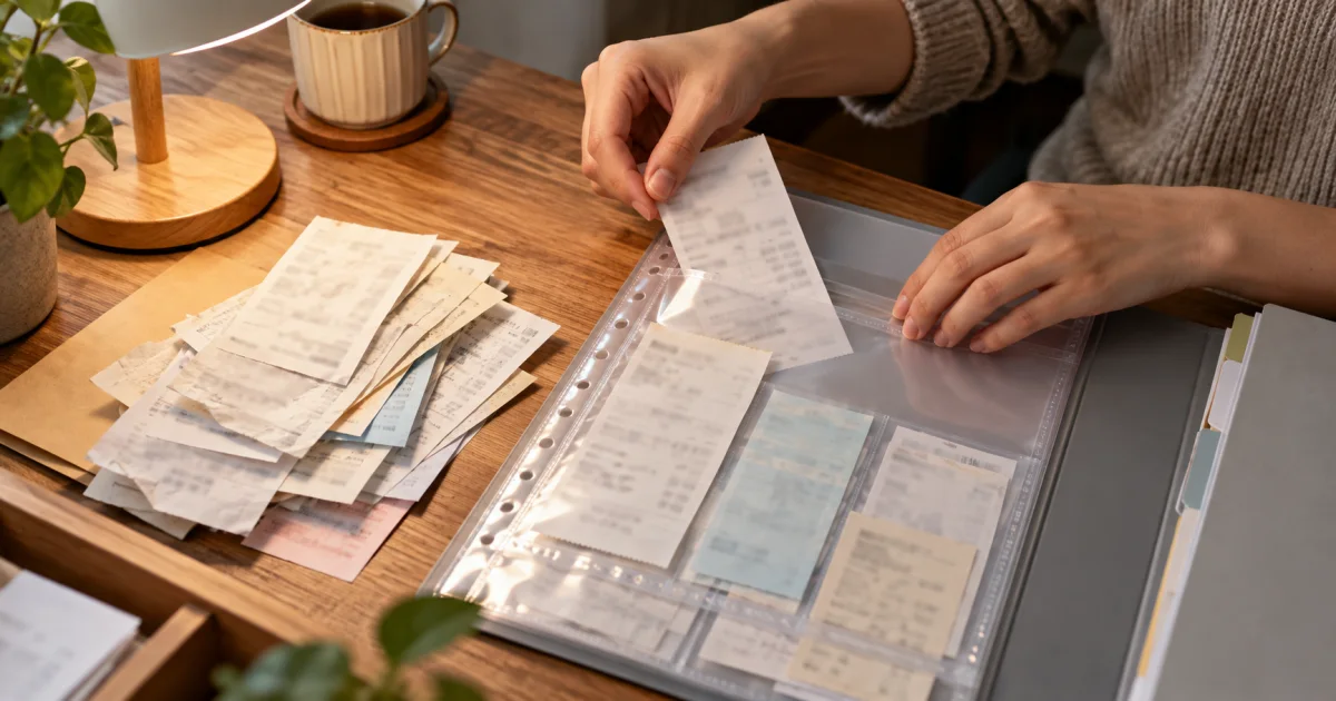 將收據與付款資料收進同一個文件套